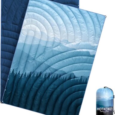 Mini Camping Blanket, Puffy Polar Fleece Blanket Lightweight Warm Outdoor Blanket for Camping,Traveling, Stadium, Hiking, Picnics